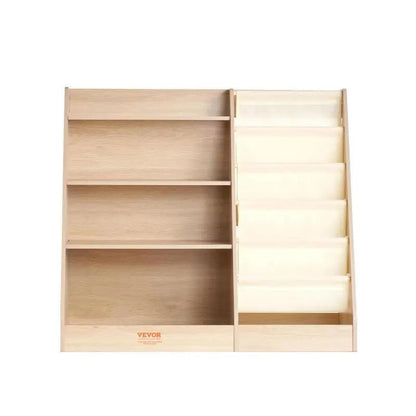 Bookcases - Bookshelf - Wall Shelf - Bookshelf - Storage Rack Organizer - 4-Tier - Wooden Bookshelf - Six-Layer Sling Bookcase - for Kids Room Playroom Preschool Daycare