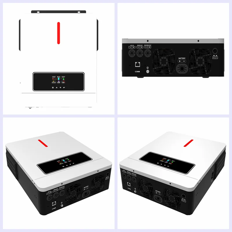 Zonne-omvormer – Hybride Omvormer – Solar Inverter – MPPT Laadregelaar – Pure Sinusgolf – 6,2 kW Vermogen – 120A MPPT Controller – 48V DC – Wifi Monitoring - QUORE