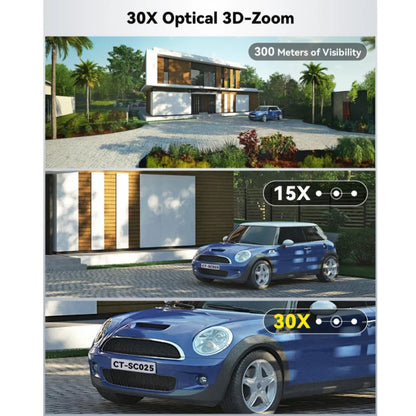 Beveiligingscamera – Bewakingscamera – Buitencamera – CCTV Camera – 30x Optische Zoom – Kleurennachtzicht – IP66 Weerbestendig - QUORE