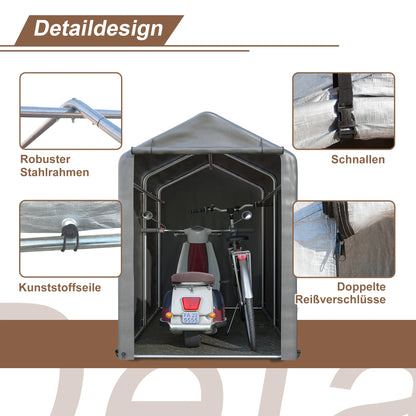 Garden Tool Room Bicycle garage 187x100x160 cm, Garden shed Garage tent tent, dark grey