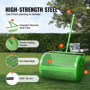 Vevor - Compost Spreader - Compost - 24 in Push/Tow-Behind Roller Grass Spreader with Height Adjustable T-Handle