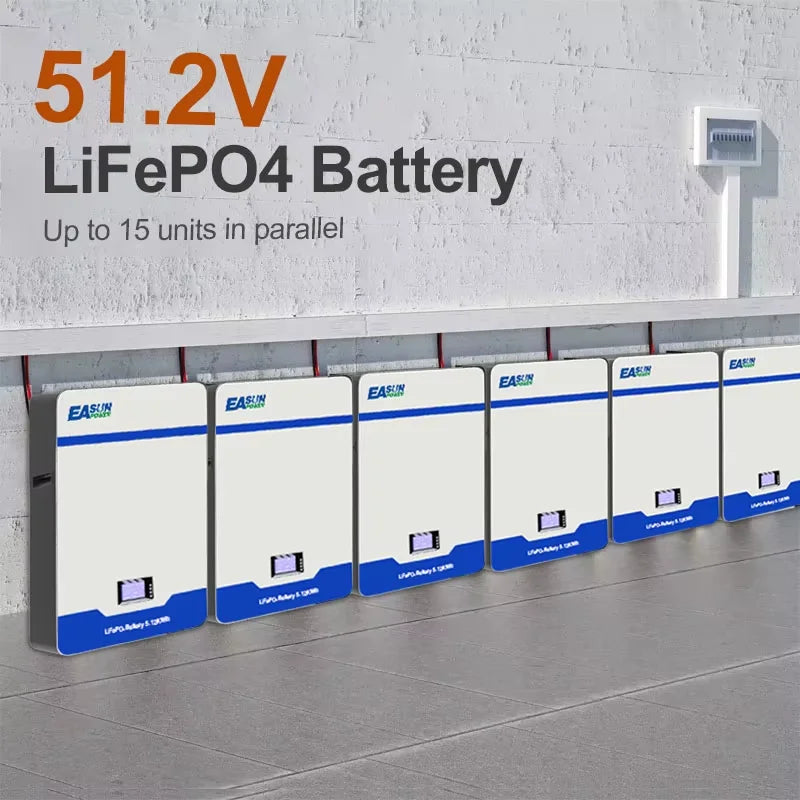 LiFePO4 Accu – Lithium Batterij – Powerwall – Energieopslag – Zonne-accu – 51,2V 100Ah Capaciteit – 6000+ Levensduur Cycli
