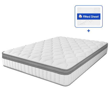 Pocketveer Matras – Federbed – Traagschuimmatras – Hybrid Matras – Eenpersoonsmatras – 90x200 cm – 7-Zone Ergonomische Steun – Ademend & Hypoallergeen