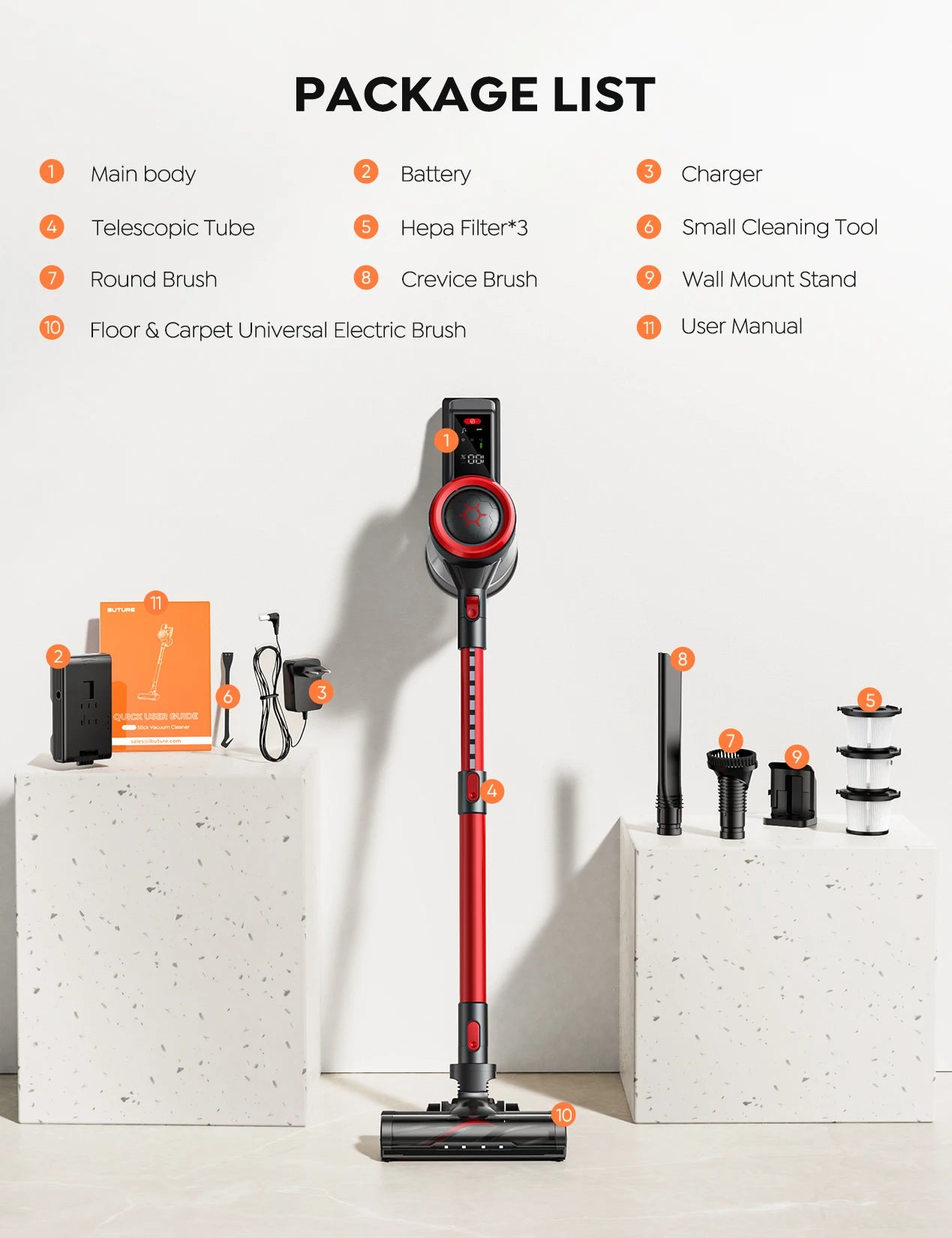 Steelstofzuiger - Vacuum Cleaner - Draadloze Stofzuiger- Kruimeldief Snoerloos - 500W - 50KPa - Handstofzuiger - 1.5L Stofreservoir - Verwijderbare Batterij -  Ideaal voor Huisdieren en Thuisgebruik