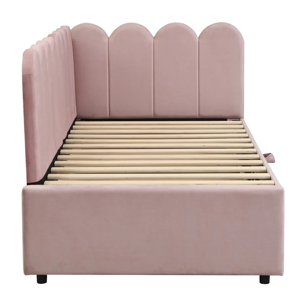 Bankbed – Slaapbank – Bedbank – Logeerbed – Futonbank – 2-zits velvet bankbed – Ruimtebesparend ontwerp – Comfortabele 140x200 cm slaapfunctie