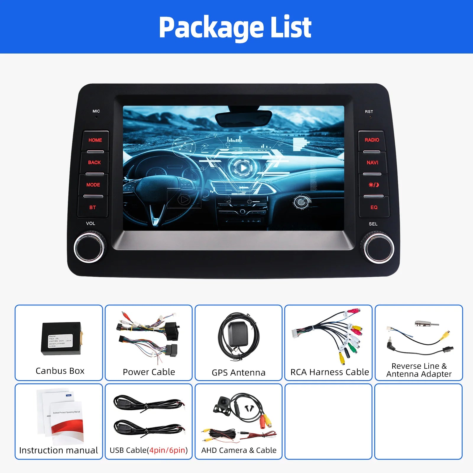 ESSGOO Android 14 Car Radio Carplay For Fiat Panda 2003-2012 GPS Navigation MP5 Player Bluetooth Car Stereo HD Touchscreen - QUORE