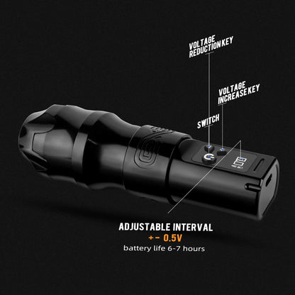 EXO - Tattoo Machine - Tattoo pen - Tattoo Set - Complete set voor beginners & gevorderden - Verstelbare slag 4mm - Tattoo Machine Pen - 10500Rpm - 2100mAh - Zwart