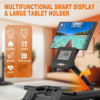 Waterroeimachine – Roeitrainer – Fitnessapparaat – Thuis Trainer – Water Weerstand – Bluetooth Connectiviteit - Zwart