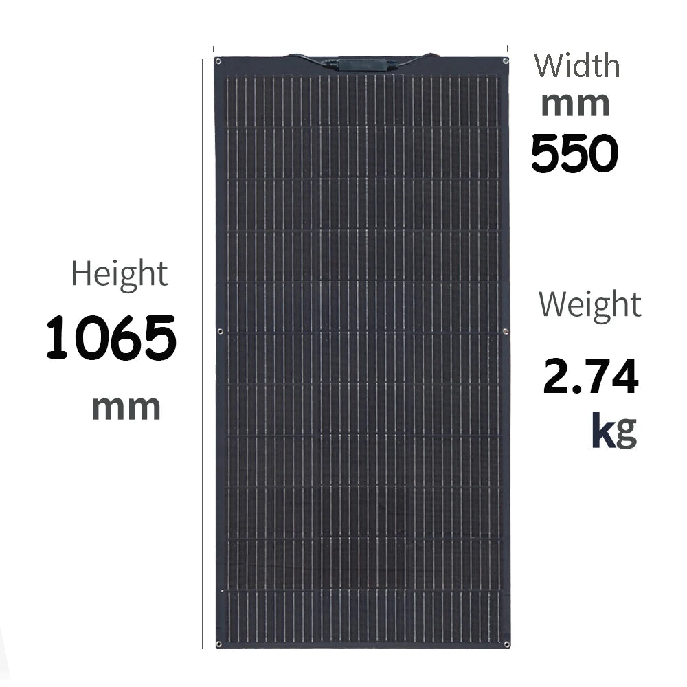 Zonnepaneel - Zonnepanelen - Monokristallijn - Flexibel - Buigzaam - Waterdicht - 300W - 2 Stuks Kit - voor Dak - Camper - Boot - Caravan - Off-grid Systeem