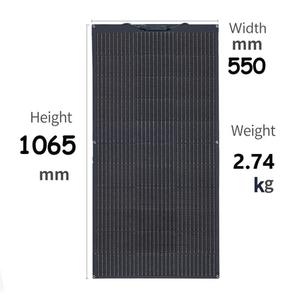 Zonnepaneel - Zonnepanelen - Monokristallijn - Flexibel - Buigzaam - Waterdicht - 600W - 4 Stuks Kit - voor Dak - Camper - Boot - Caravan - Off-grid Systeem