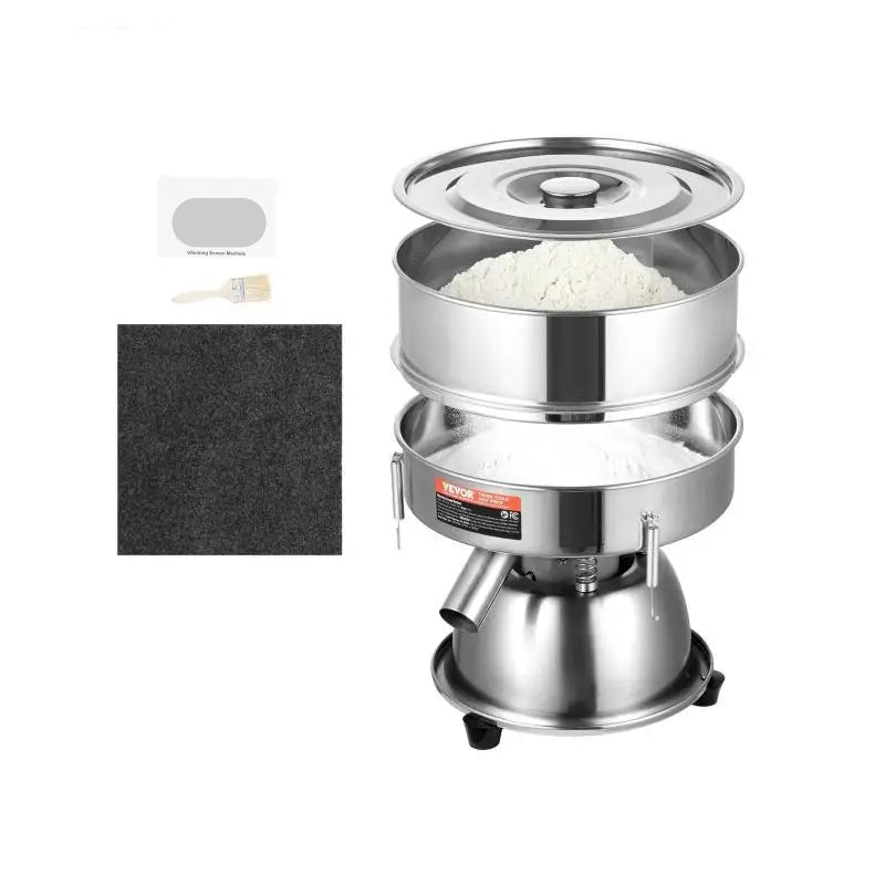 Elektrische Trilzeefmachine -  10 + 60 Mesh Zeven - RVS 304 - Ideaal Voor Voedsel - Chemie En Farmacie - 3 Kg Draagvermogen - 45W - QUORE
