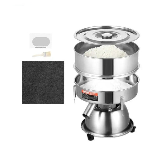 Elektrische Trilzeefmachine -  10 + 60 Mesh Zeven - RVS 304 - Ideaal Voor Voedsel - Chemie En Farmacie - 3 Kg Draagvermogen - 45W - QUORE