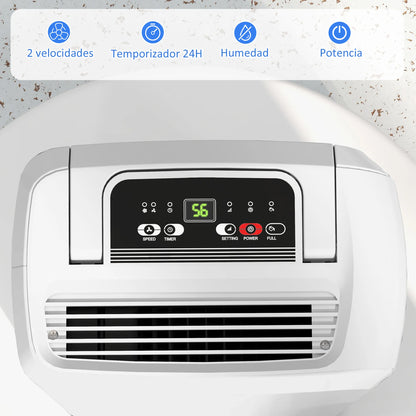 Ontvochtiger – Luchtontvochtiger – Dehumidifier – Vochtvreter – Luchtreiniger – Ontvochtigt 12L per Dag – 2L Waterreservoir - Wit