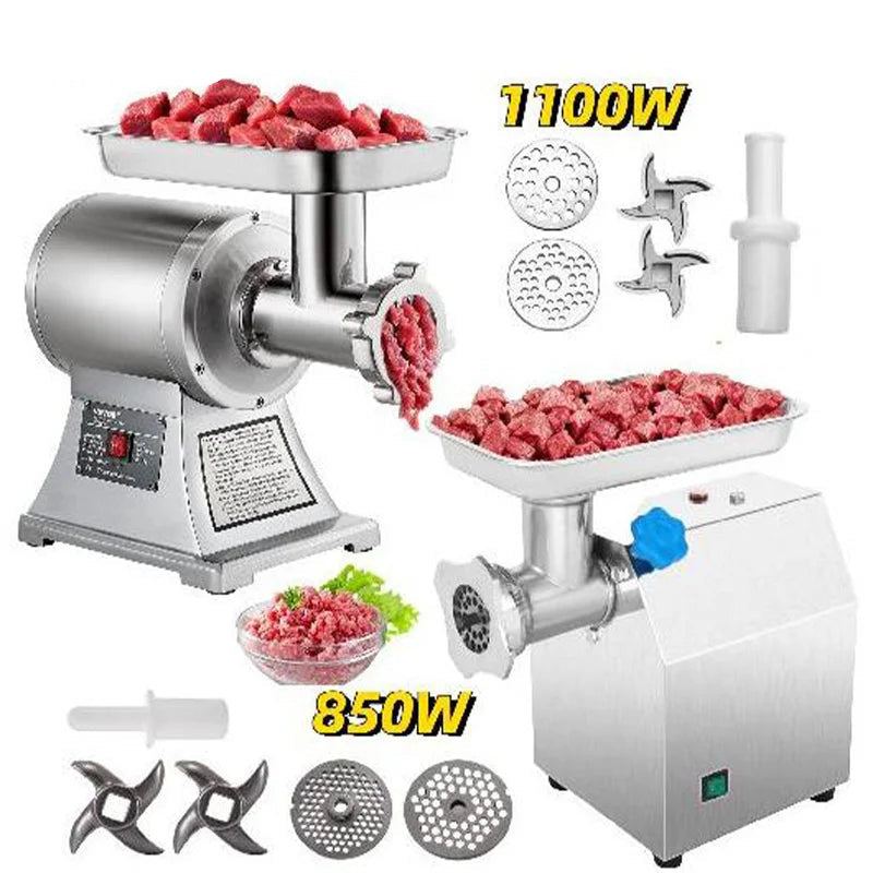 Vleesmolen - Elektrische - Gehaktmolen - 120KG/U - 800W Krachtige Motor - Duurzaam RVS Design - Zware Uitvoering - Horeca en Thuisgebruik - Eenvoudige Bediening - QUORE