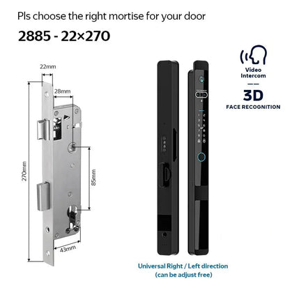 Slimme Deurslot – Elektronisch Slot – Smart Lock – Vingerafdrukslot – Deurklinkslot – Zinklegering Materiaal – IP66 Waterdicht - 2885 - Zilver