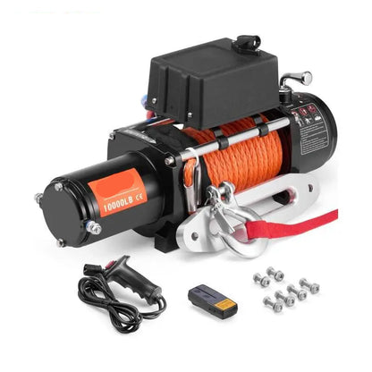 Elektrische Lier - Takel - Winch - Touwtakel - 10000lbs - Hoge Trekkracht – Synthetisch Touw – Draadloze & Bedrade Bediening – Waterdicht – Afstandbediening - Geschikt voor Off-Road, SUV & Towing - QUORE