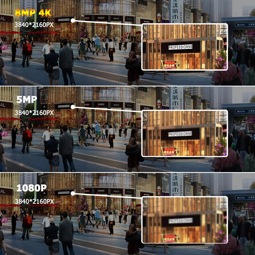4K Beveiligingssysteem – CCTV Camerasysteem – IP Camera Kit – Bewakingscamera Set – Veiligheidssysteem – 8 Kanaals POE NVR – 4K 8MP Ultra-HD Beeld – Kleur Nachtzicht Met Audio - QUORE