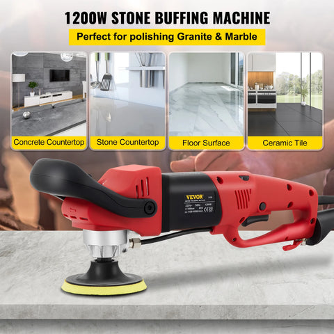 VEVOR Electric Wet Stone Polisher Grinder Sander Buffing Machine Variable Speed Water Mill for Marble Granite Finish Polishing