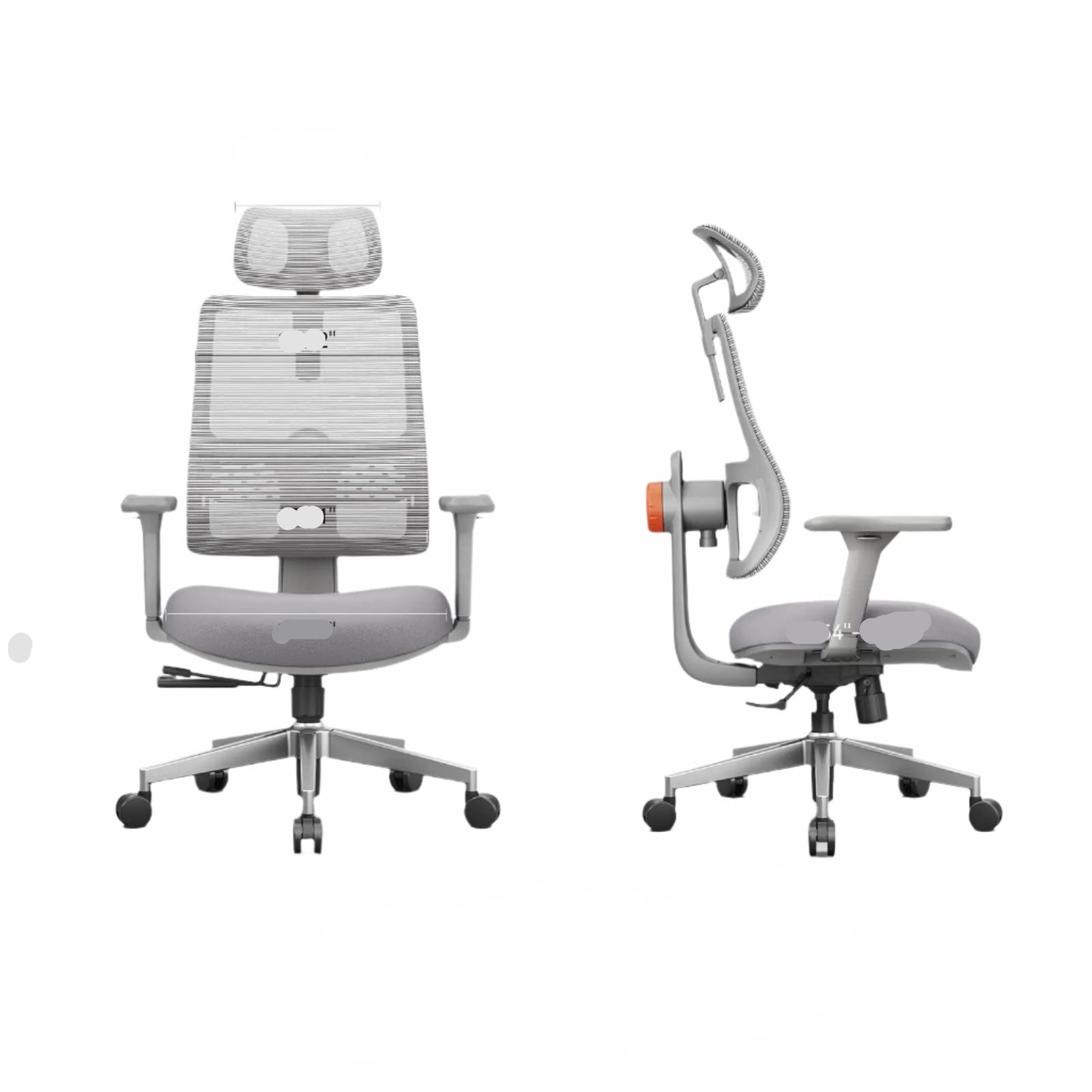 Ergonomische Bureaustoel - Gaming Stoel - Stoelen - Bureaustoelen - Hoge Rug - Verstelbare Lendensteun - met Automatische Volgfunctie - 3D Verstelbare Armleuningen - Verstelbare Hoofdsteun en Zithoogte - Grijs