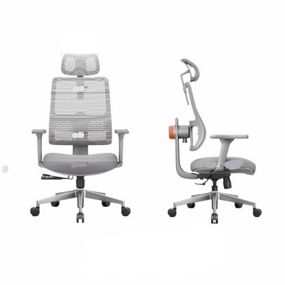 Ergonomische Bureaustoel - Gaming Stoel - Stoelen - Bureaustoelen - Hoge Rug - Verstelbare Lendensteun - met Automatische Volgfunctie - 3D Verstelbare Armleuningen - Verstelbare Hoofdsteun en Zithoogte - Grijs