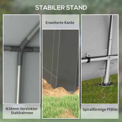 Garagetent – Schuurtent – Opbergtent – Beschutting – Motorstalling – Stevig Verzinkt Staal – Waterdicht UV-bestendig Doek - 2.1 x 3.6 x 2.35 m - Donkergrijs