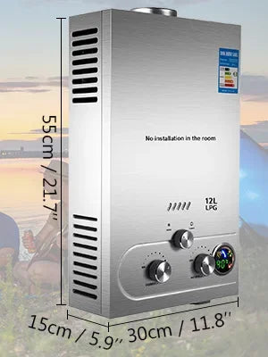LPG Warmteboiler - Boiler - Camping Douche - Buitendouche - Tuindouche - 12 Liter