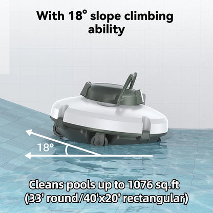 Zwembadstofzuigers - Zwembadrobot - Automatische Zwembadreiniger - met Automatisch Parkeren - IPX8 Waterdicht - Zwembadstofzuiger van 120 minuten - Huisdiervriendelijk - 5200mAh - 100-240V - Wit