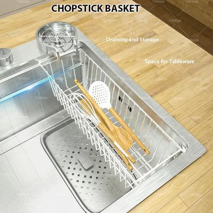 RVS Spoelbak – Keukenspoelbak – Afwasbak – Enkelvoudige Spoelbak – Grote Spoelbak 80x48 cm – Roestvrij Staal 304 – Geborstelde Afwerking