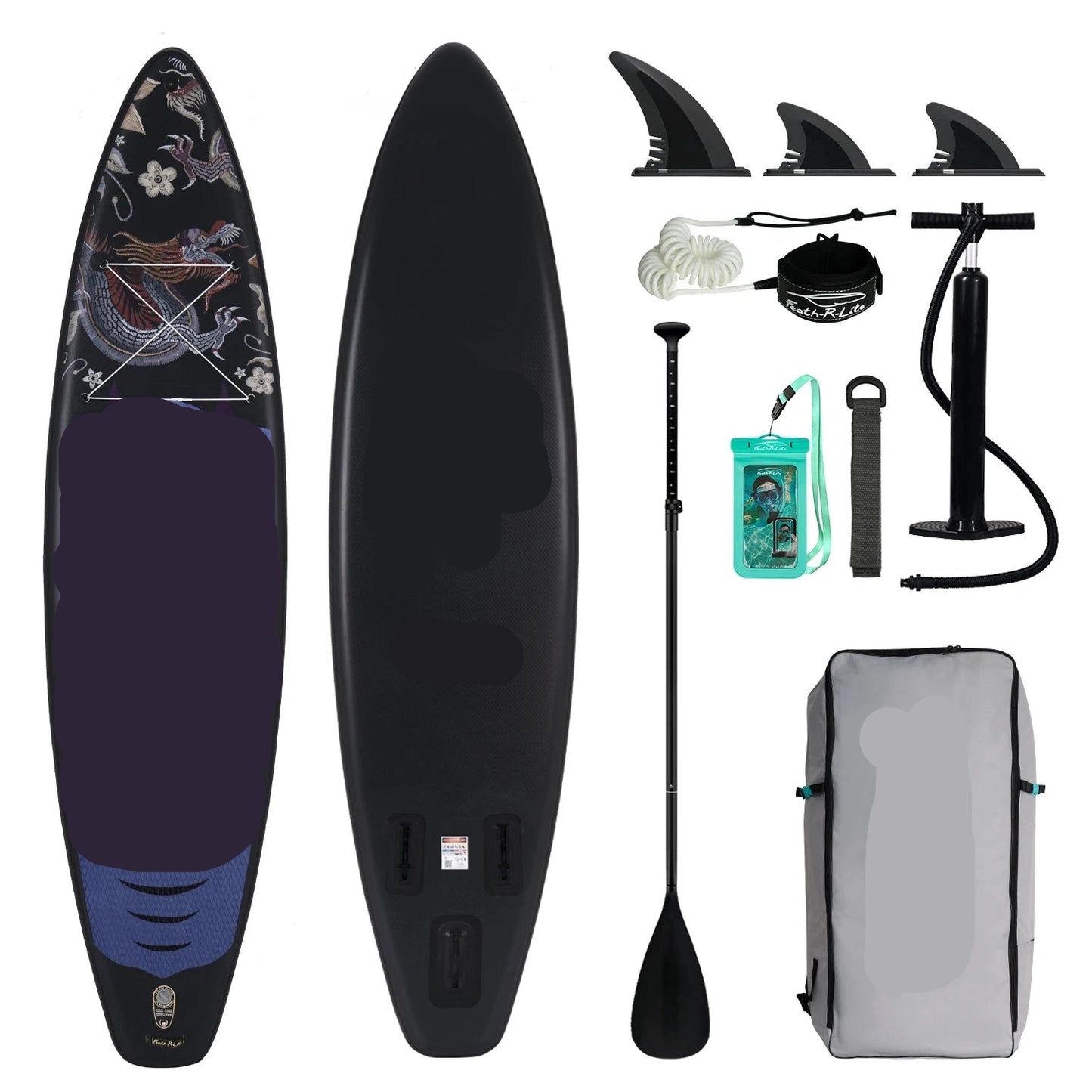 Supboard - Sup - Paddle Board - Sup Boards - 350x84x15cm - Ultra-Light - Opblaasbaar Stand Up Paddle Board - Max 165 kg - Waterdicht - Voor  Rivier - Zee - Inclusief Paddle - Rugzak - Zadel & Accessoires - Zwart