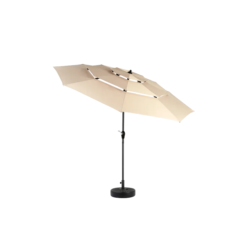 Parasol - Zweefparasol – Zonnescherm – Zonwering – Buitenluifel – Terrasbescherming – Balkon Schaduw – Handmatig Slingermechanisme – Waterbestendig Polyester - Khaki