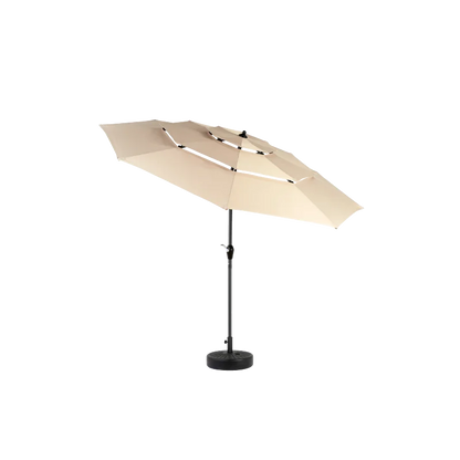 Parasol - Zweefparasol – Zonnescherm – Zonwering – Buitenluifel – Terrasbescherming – Balkon Schaduw – Handmatig Slingermechanisme – Waterbestendig Polyester - Khaki