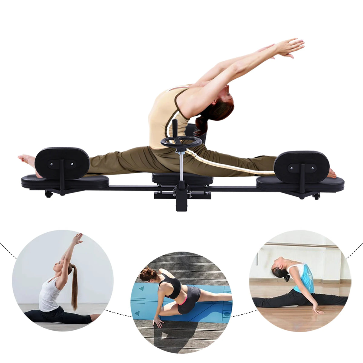 3-Bar Leg Stretcher - Flexibiliteit Stretching Machine voor Ballet, Yoga, Dans, Martial Arts en Home Gym - beentrainer - bovenbeen trainer - thigh toner - adductoren trainen - QUORE