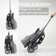kinderwagen - Jogging buggy - Runner - Lichtgewicht kinderwagen - Baby kinderwagen - Kinderwagen - 0-60 maanden - Reizen - Opvouwbaar met één klik - Lichtgewicht - Verstelbare rugleuning - 4 zwenkwielen - Met schokdempers - Grijs