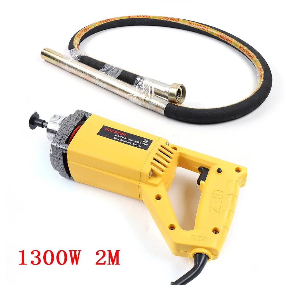 Beton Vibrator - Trilmachine - Trilapparaat - Beton Sloper - 1300W - 220V - Professionele Industriële Elektrische Beton Vibrator Motor Handheld Trilmachine met 2m Slang - QUORE