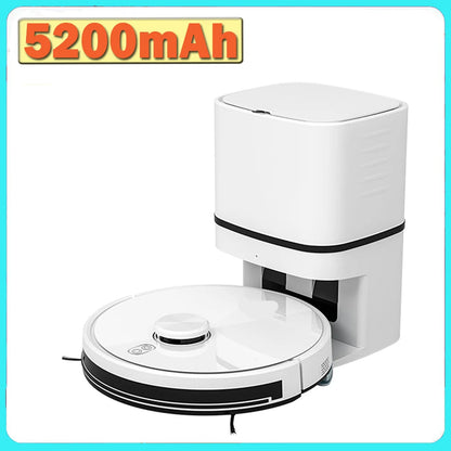 Lidar Robotstofzuiger - Dweilrobot - Vaccum Cleaner - Robot Vacuum - 5200mAh Batterij – 2-in-1 Stofzuiger & Mop - 6000Pa Zuigkracht - 2.8L Stofzak - Zelflegende - App & Spraakbediening - Wit