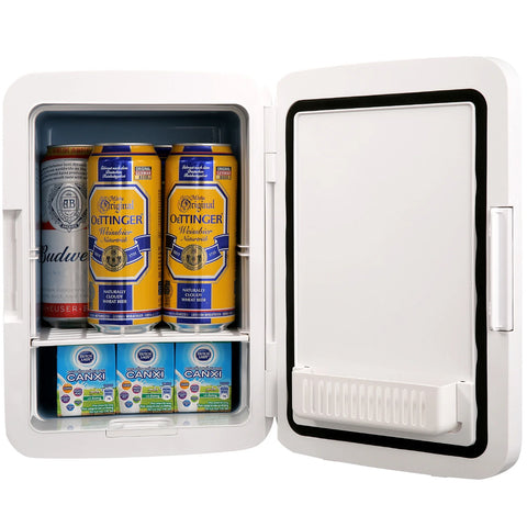 Koelkast- Minikoelkast voor Dranken - Minifridge - Minikoelkast Eten & Drinken - Minikoelkast - 10L- voor Thuis, Auto en Bargebruik- Wit