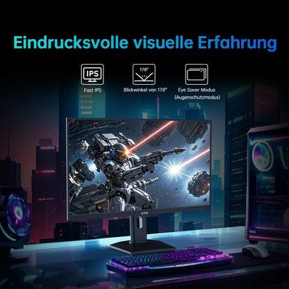 Gaming Monitor – Computerscherm – Beeldscherm – Monitor – Scherm – 27 Inch QHD 2560x1440 – 1ms Reactietijd & 180Hz Refresh Rate – HDR 400 & Adaptive Sync - QUORE