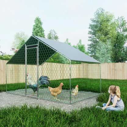 Dierenren Kipren – Kippenhok – Konijnenren – Buitenren Huisdieren – Veilige Ren Groen – Gegalvaniseerd Stalen Frame – Water- En UV-bestendige PE Dakbedekking