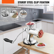 Handmatig Gehaktmolen - Voor alle soorten Vlees - Vleesmolens - Worstenmaker - Keukenmolenmachine - Roestvrij staal - Vleesmolen - Vleesmolen met Zuignap - Zilver