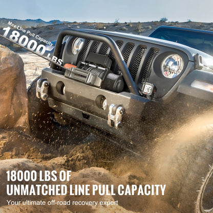 SucceBuy 18000lbs Electric Winch Car Truck Steel Cable Winch with 85ft Wire Rope Wireless Remote Control for Towing Off-Road SUV