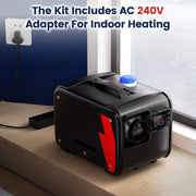 Kroak - Dieselkachel - Elektrische kachel - Kachel en ventilatoren - Benzineluchtkachel - LCD & Afstandsbediening - Bluetooh - Geen adapter - 12V - 5KW - 5L - Zwart