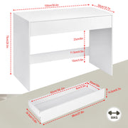 Computer table - Laptop table - Computer furniture - Desk with drawer - Workstation - For living room - Office - Study room - 100x75x50 cm - White