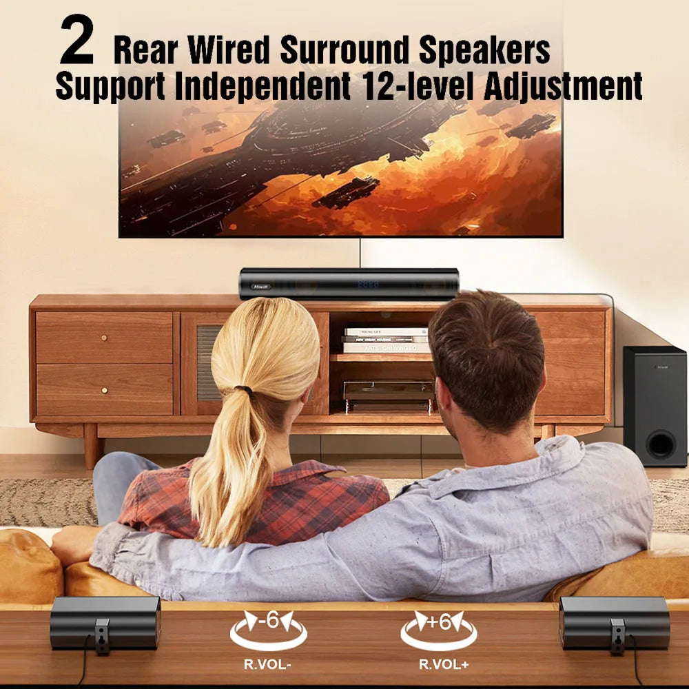 5.1 Soundbar – Surround Geluid – Dolby Atmos – Home Cinema – Bluetooth 5.3 – 380 Watt – Compact Design