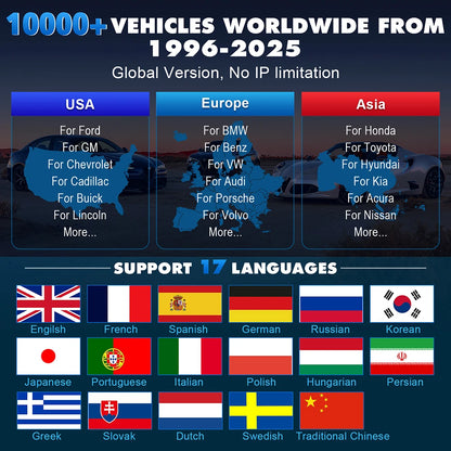 Autodiagnosetool – OBD2 Scanner – Foutcode Lezer – Diagnosetablet – ECU Codering – 7 Inch HD Scherm – Bluetooth Verbinding – 3 Jaar Gratis Updates