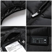 Heating Jacket - Heated Bodywarmer - Heated Clothing - USB Electric Self-Heating Vest - Unisex Heated Jacket - Electric Heated Jacket - 21 Areas Heated - Size M - Black
