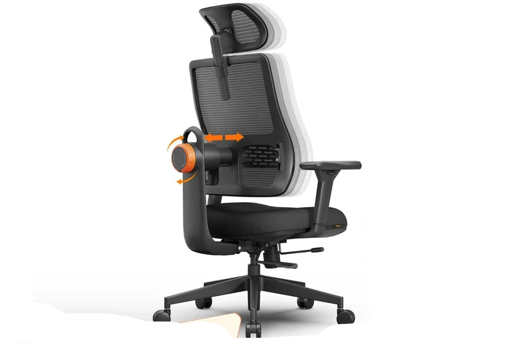 Ergonomische Bureaustoel - Gaming Stoel - Stoelen - Bureaustoelen - Hoge Rug - Verstelbare Lendensteun - met Automatische Volgfunctie - 3D Verstelbare Armleuningen - Verstelbare Hoofdsteun en Zithoogte - Grijs