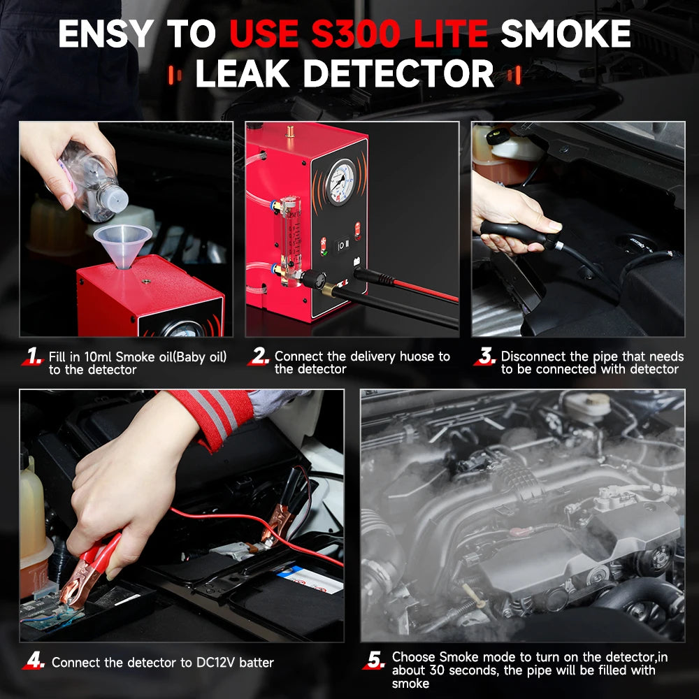 Rooklekkage-Detector – Rookdetector – Lekdetectie – Lekkagezoeker – Luchtlekdetector – Ingebouwde Luchtpomp – Drukmeter
