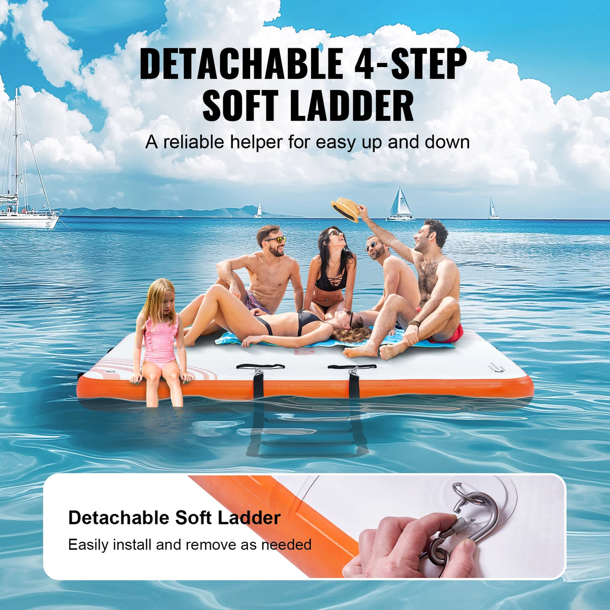Waterhangmat - 8x5ft - multifunctionele opblaasbare hangmat - makkelijk mee te nemen - relaxed in het water liggen - geniet van de zon, in het koele water - QUORE