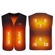 Heating Jacket - Heated Bodywarmer - Heated Clothing - 10 Areas Heated Vest - Heated Vest Unisex - Rechargeable - Self-Heating Vest - Fleece Thermal Vest - Size XL - Black