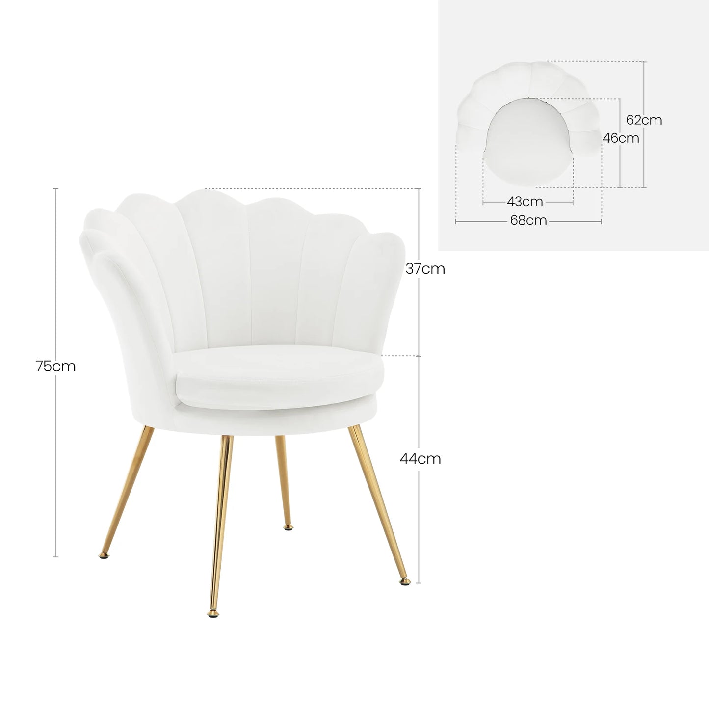 Loungestoel – Fauteuil – Relaxstoel – Velvet Stoel – Comfortabele Zachte Bekleding – Stevige Metalen Poten